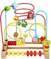BRIGHTFUFU Multipurpose Bead Maze Wooden Activity Bead Maze Early Educational Toy Toys for Boys Fine Motor Skills