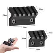 2 Pcs M-lok Rail Mounts 3/5 slots 45 Degree Offset 20mm Picatinny Rails