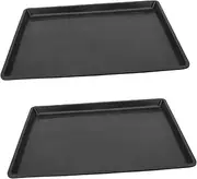 SUPVOX Pet Cage Tray - Dog Crate Replacement Pan and Plant Tray - Household Feeding PP Black (2 Pieces)