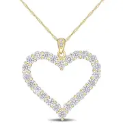 Julianna B. 2-2/5 CT DEW Moissanite Heart Necklace in Yellow-Plated at Nordstrom One Size