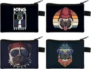 [Sixfolo] Pack of 4 Mini Purse Dog Small Purse Women's Mini Coin Bag Kids Portable Coin Purse Small with Zip for Coins Cards Keys Cosmetics, Colourful, purse puppy