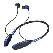 The Bluetooth Headset Hanging Neck Heavy Bass Cell Phone Wireless Headset Neck Hanging Sports Running Headset - Blue