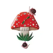 Allen Design 6012446 Fun-Guy Mushroom Pendulum Wall Clock 11.6"