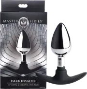 Dark Invader Metal And Silicone Anal Plug - Medium