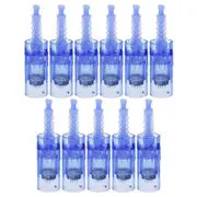 Microneedle, 11 Packs Dr.Pen A6 Blue Microneedle Head Long Blue Short Blue Bayonet Electric Microneedle Short Blue 12 Needles/36 Needles (Separatel...