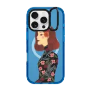 iPhone 16 Pro Impact Ring Stand Case MagSafe Compatible Lady in Black