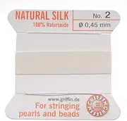 [Griffin] Beading Silk Cord & Needle White Size 2