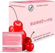 Sweetums Feminine Wipes For Women, Individually Wrapped - pH Balanced Flavored Intimate Wipes - Pack of 10 (Cherry)