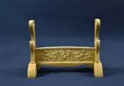 Wood Assembly Samurai Sword Katana Tanto Holder Stand Rack Kyrin Carved 2 Tier