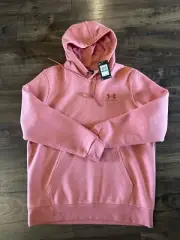 Under Armour Mens Essential Fleece Hoodie Heather Red UA Pullover Sz M- NWT