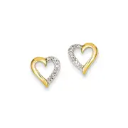 14k Yellow Gold AA Real Diamond Post Earrings