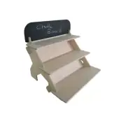 3 shelf portable display- chalk board - wooden display stand