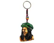 Green Hat Bob Handmade 3D Figurine Keychain Macrame Reggae Art Car Bag Accessory