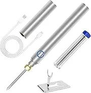 ELMCONFIG Battery Soldering Iron Kit 1000mah USB Wireless Electric Soldering Gun Pen, Portable and Rechargeable for Home Appliance Repair, Electronic Components, DIY