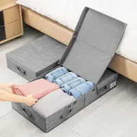在飛比找momo購物網優惠-【JOHN HOUSE】床底帶蓋折疊收納箱 掀蓋式加厚床下儲