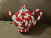 Department 56 Teapot Candy Cane Swirled Red & White Peppermint Christmas Xmas 8”