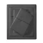 1500-Thread Count Charcoal King Cotton Blend 4-Piece Sheet Set