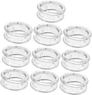 10pcs Silicone Finger Protector Rings For Hair Cutting Scissors Pet Grooming Shears Inserts Thumb Inserts Protector Scissors Finger Ring Grooming Scissors Accessories White