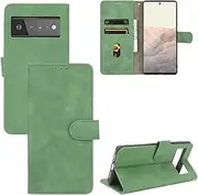 Compatible with Google Pixel 6 Pro 5G Flip Wallet Cover,Compatible with Google Pixel 6 Pro 5G Kickstand Magnetic Closure Green
