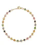 Bloomingdale's Fine Collection Rainbow Sapphire Bezel Link Bracelet in 14K Yellow Gold