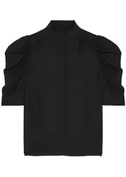 Frame Gillian Puff-sleeve Silk-chiffon Blouse - Black - XS (UK6 / XS) XS (UK6 / XS)