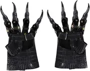[NOLITOY] 1 Pair Unique Claw Gloves for Men's Dress up Halloween Costumes Lightweight Scary Gloves