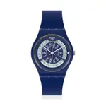 SWATCH GENT 原創系列手錶N-IGMA NAVY 時光行者-藍(34MM)