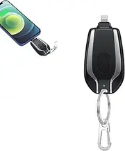 Portable Keychain Phone Charger, 1500mAh Mini Power Emergency Pod, Portable Keychain Charger for iPhone or Type-c, Key Ring Cell Phone Charger,Charger Smaller Than a Card