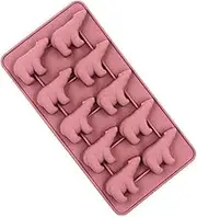 Operitacx Polar Bear Silicone Ice Cube Mold with Lid DIY Ice Cream Popsicle Maker for Drinks Kitchen Use Pink