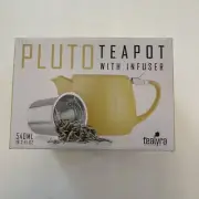 Tealyra Pluto Teapot With Infuser 18.2 FL OZ Porcelain Yellow #5017 NIB