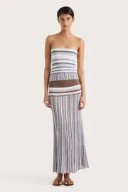 Citara Skirt Pale Blue Stripe