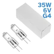 2pcs G4 6V 35W JCD Clear Light Globe Microscope Bulb Halogen Bi-Pin Dimmable