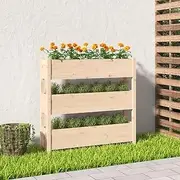 Raised Garden Bed, Elevated Planter Box Plant Container 112x25x104.5 cm Solid Wood Pine