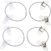 KOCKSHION Kids Proof Kit Furniture Anchor 4 Sets Anti-Falling Straps Baby Protector Safety Hooks Child Lock Child Proof White Stainless Steel