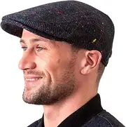 [Hatman of Ireland] Authentic Tweed Flat Cap 100% Irish Wool Handmade Ireland Men Casquette Navy Green Charcoal
