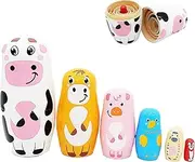 Handmade Animal Dolls, Easter Nesting Dolls, Cartoon Stacking Toy, Wooden Stacking Toy with Cute Cartoon Design, Ideal for Easter and Kids Present Giving Occasions