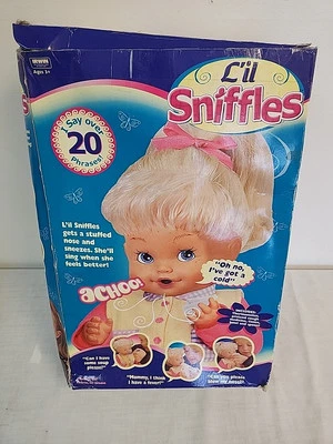 NEW OLD STOCK VINTAGE LIL SNIFFLES TALKING BABY DOLL IRWIN W ACCESSORIES