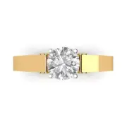 1.7ct Round Cut Moissanite Promise statement Bridal Wedding Ring 14k 2 tone Gold