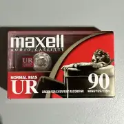 Single Tape Maxell UR 90 Minute Blank Audio Cassette Tapes Normal Bias Type I