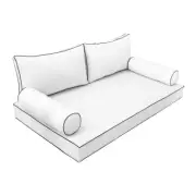 |SLIPCOVER ONLY| S2 Daybed Mattress Bolster Back Covers Contrast Trim Twin AD106