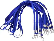 COHEALI 10pcs Royal Blue Id Badge Lanyard Straps with Lobster Clasp Flat Design for Easy Viewing for School Business and Conventions to Hold Ids and Badges