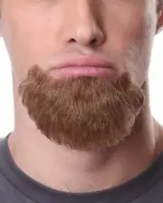 HUMAN HAIR CHARACTERS SHORT STUBBLE COSTUME BEARD 3-POINT 3 POINTS CHIN GOATEE