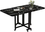 Folding Dining Table, Heavy Duty Fold Down Table, Extendable Kitchen Table, Folding Workbench, Utility Desk with Metal Shelf Bracket, for Dining Room, Living Room, Apartment, Small Spaces (
