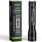 RECHOO S2000 LED Flashlight High Lumens, Super Bright, Powerful, Mid-Size Tactical Flashlight with 3 Modes, Zoomable, Water Resistant Flashlights for Home, Emergencies, Camping, Outdoor Use