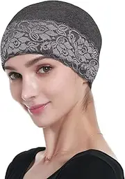 [Alnorm] Bamboo Sleep Beanie Cap Head Coverings for Women Hair Loss