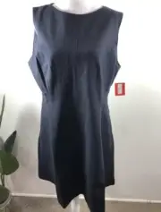 Spanx Women's True Navy Sleeveless The Perfect Fit & Flare Dress Size Large