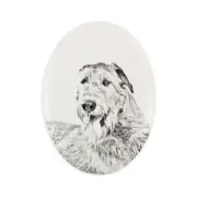 Irish Wolfhound tombstone with a picture of a dog Art-Dog