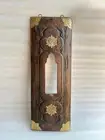 Old Wood Hand Carved Big Mirror Frame Old Wood Beautiful Brass Work Wall Mirror