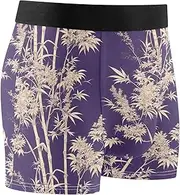 [FRODOTGV] White Plants Purple Men's Boxer Brief Shorts Running Underwear for Men Compression Boxer Para Hombre