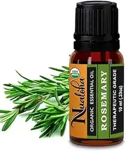 Nualoha Organic Rosemary Essential Oil, USDA 100% Pure and Natural Therapeutic Grade For Hair Growth, Skin, Body, Aromatherapy and Massage (10 ml)